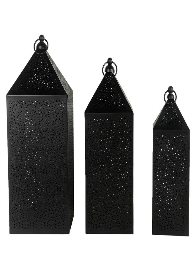 Quace Set of 3 Metal Handcrafted Lantern - Image 2